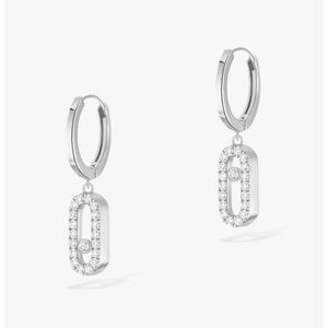 Messika Move Uno Hoop White Gold Diamond Earrings